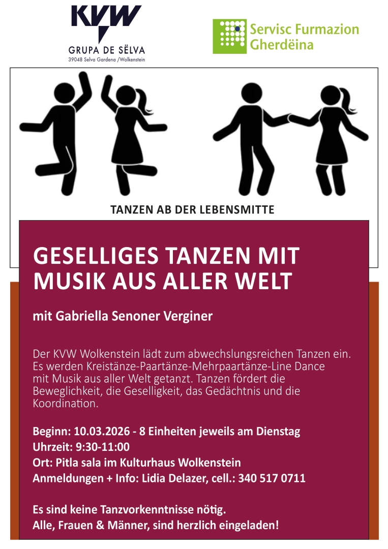 Geselliges Tanzen mit Musik aus aller Welt