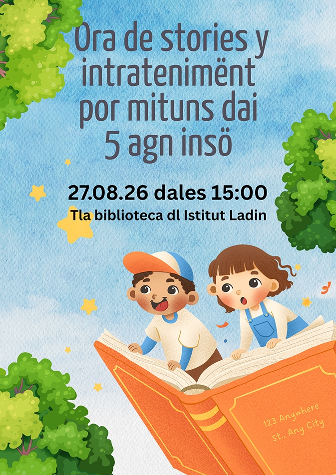 Ora de stories y intratenimënt por mituns dai 5 agn  insö